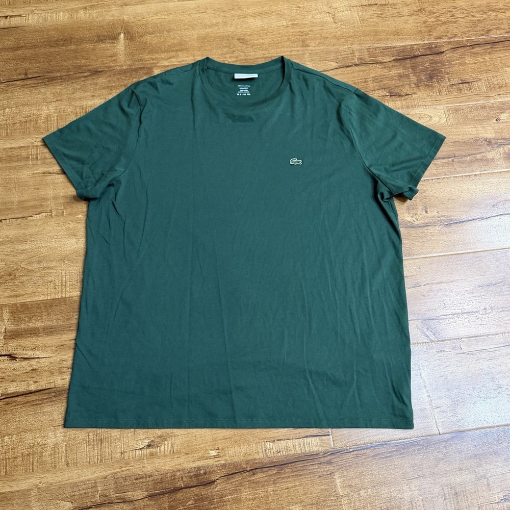 Lacoste Men's 100% Pima Cotton Crewneck Green T-Shirt Short Sleeve 3XL FR8